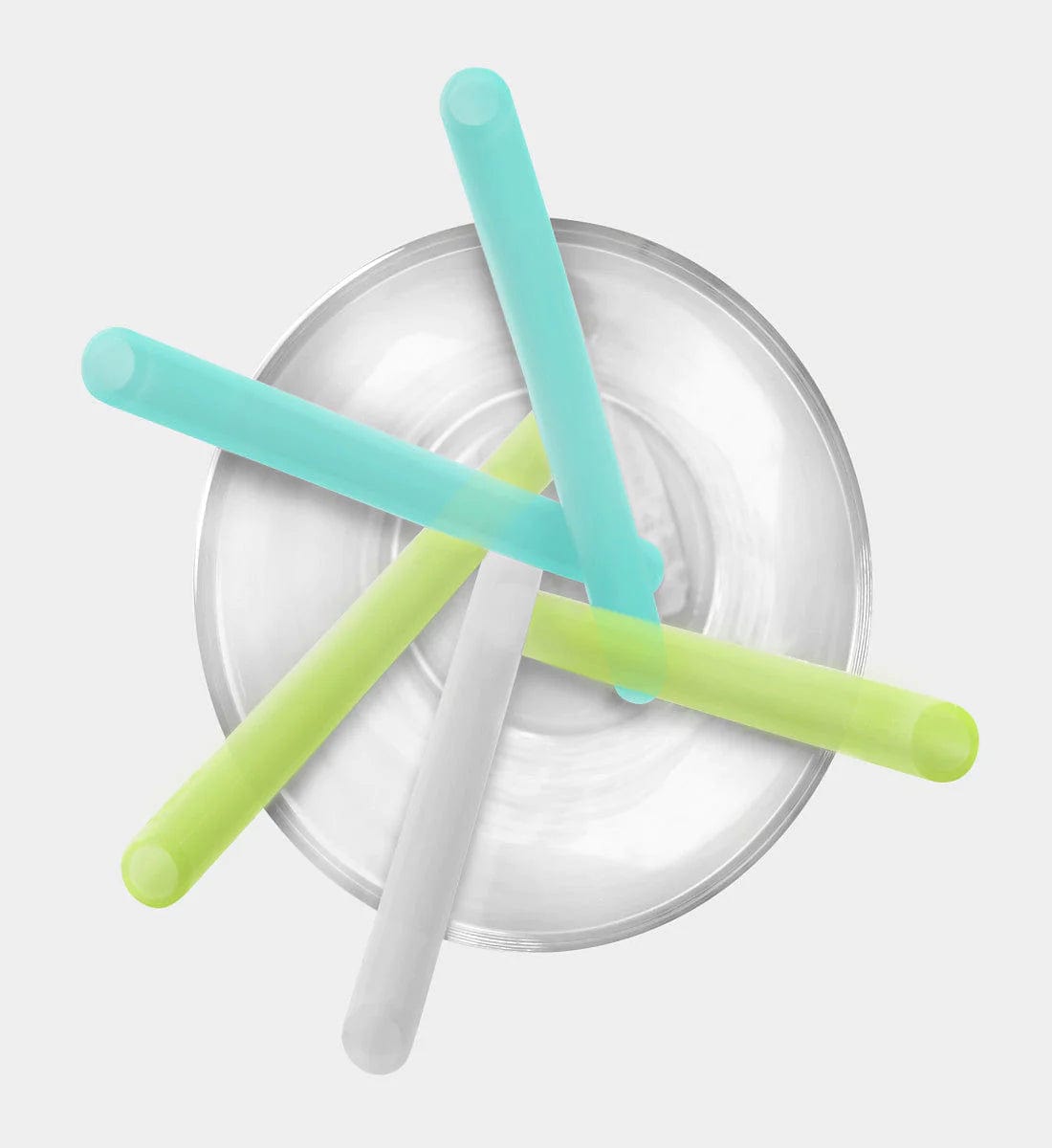 Mini Reusable Silicone Straw - Green/White/Frost (5pk) Silikids Silikids Lil Tulips