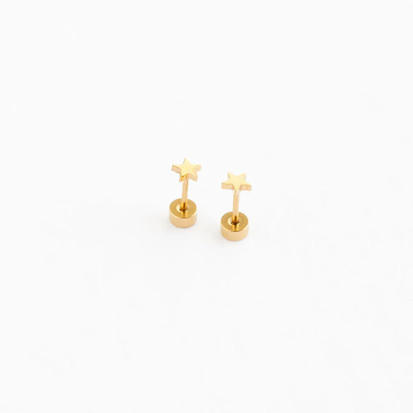 Mini Star Flat Back Earrings Pip Pop Post Lil Tulips