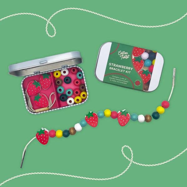 Mini Strawberry Bracelet Gift Kit Cotton Twist Lil Tulips