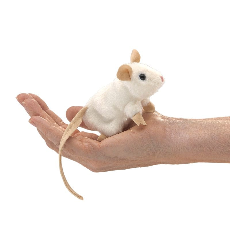 Mini Mix Puppet Mini White Mouse Finger Puppet | Folkmanis Puppets
