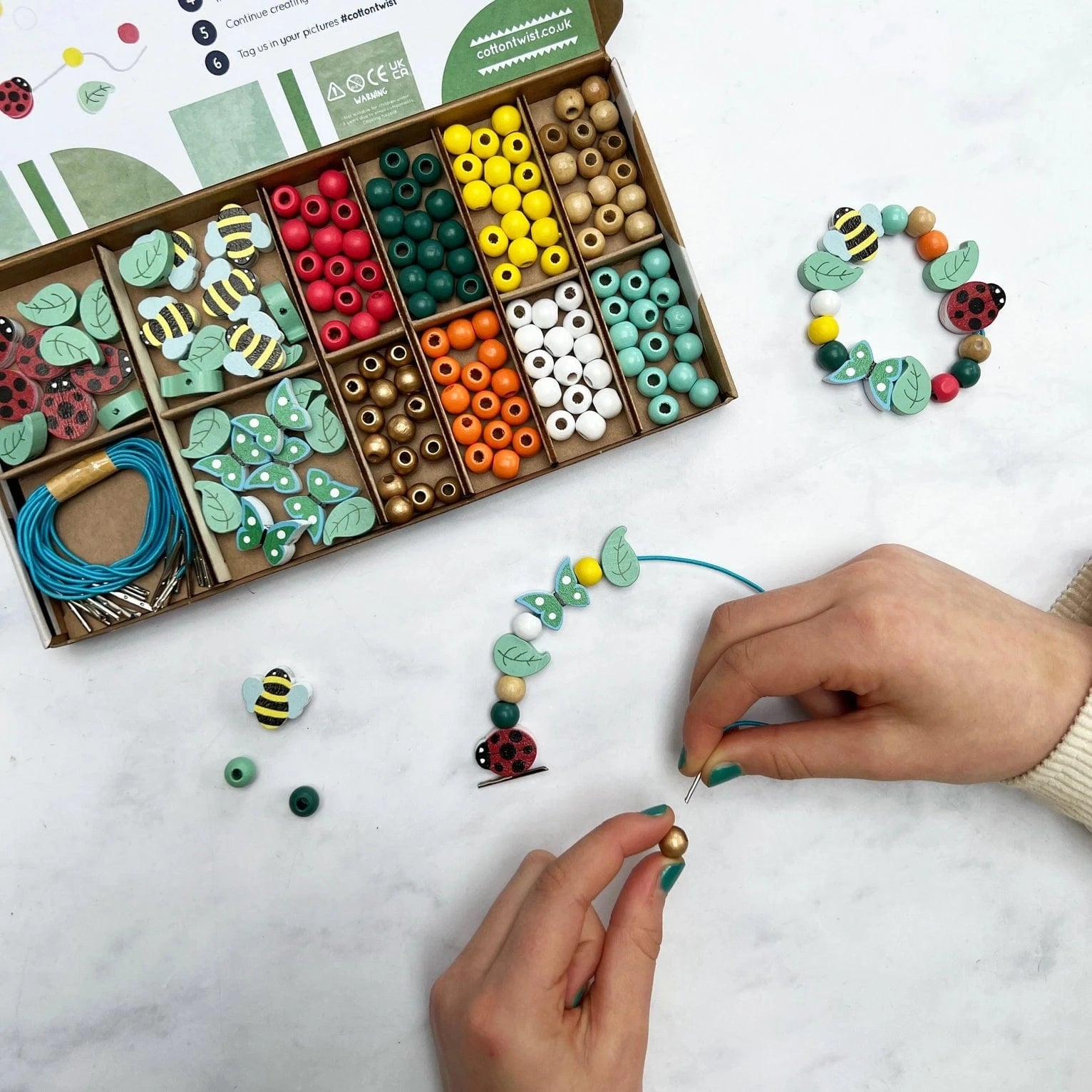 Minibeast Bracelet Making Kit  (In Box) Cotton Twist Toy Craft Kits Lil Tulips