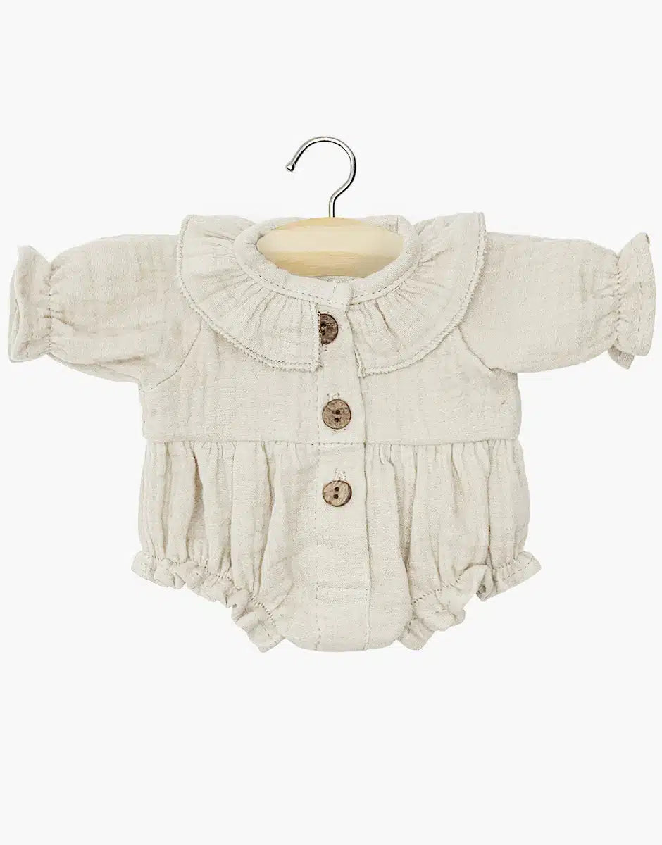 Léonore romper in light beige cotton gauze