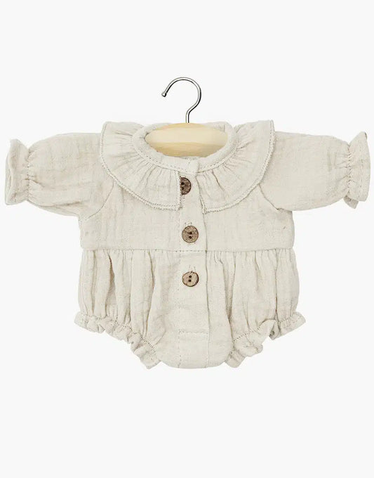 Léonore romper in light beige cotton gauze