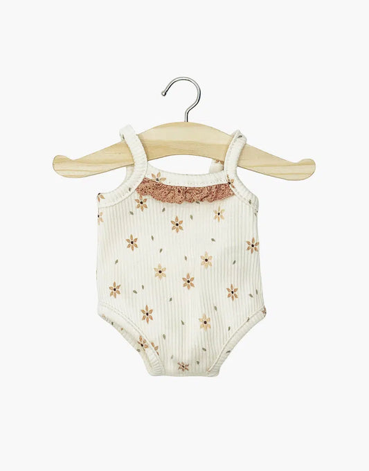 Doll Clothing Flowers Ribbed Bodysuit with Lace