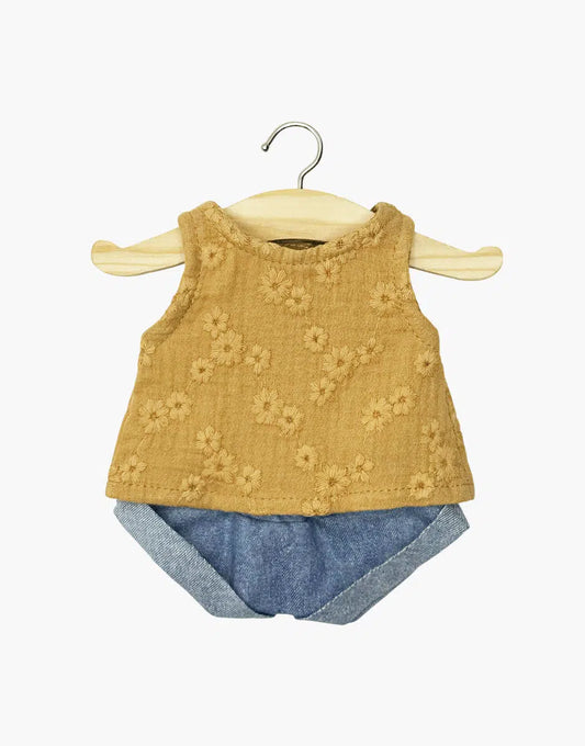Doll Clothing – Andrée top set in camel cotton gauze