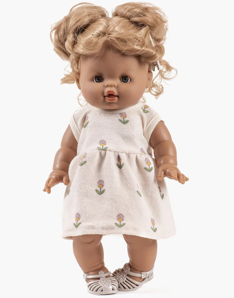 Doll Clothing Sleeveless Terry Dress Soft Flowers