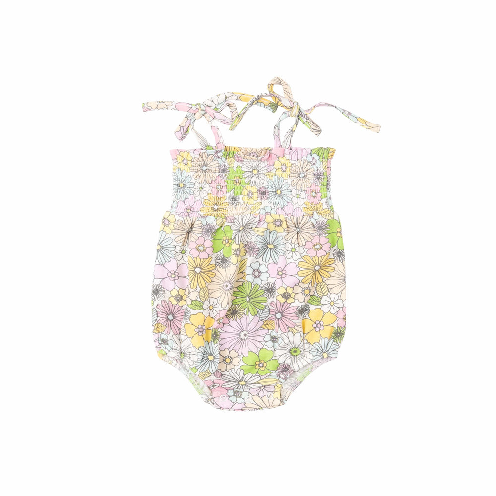 Mixed Retro Floral Tie Strap Smocked Bubble Angel Dear Lil Tulips
