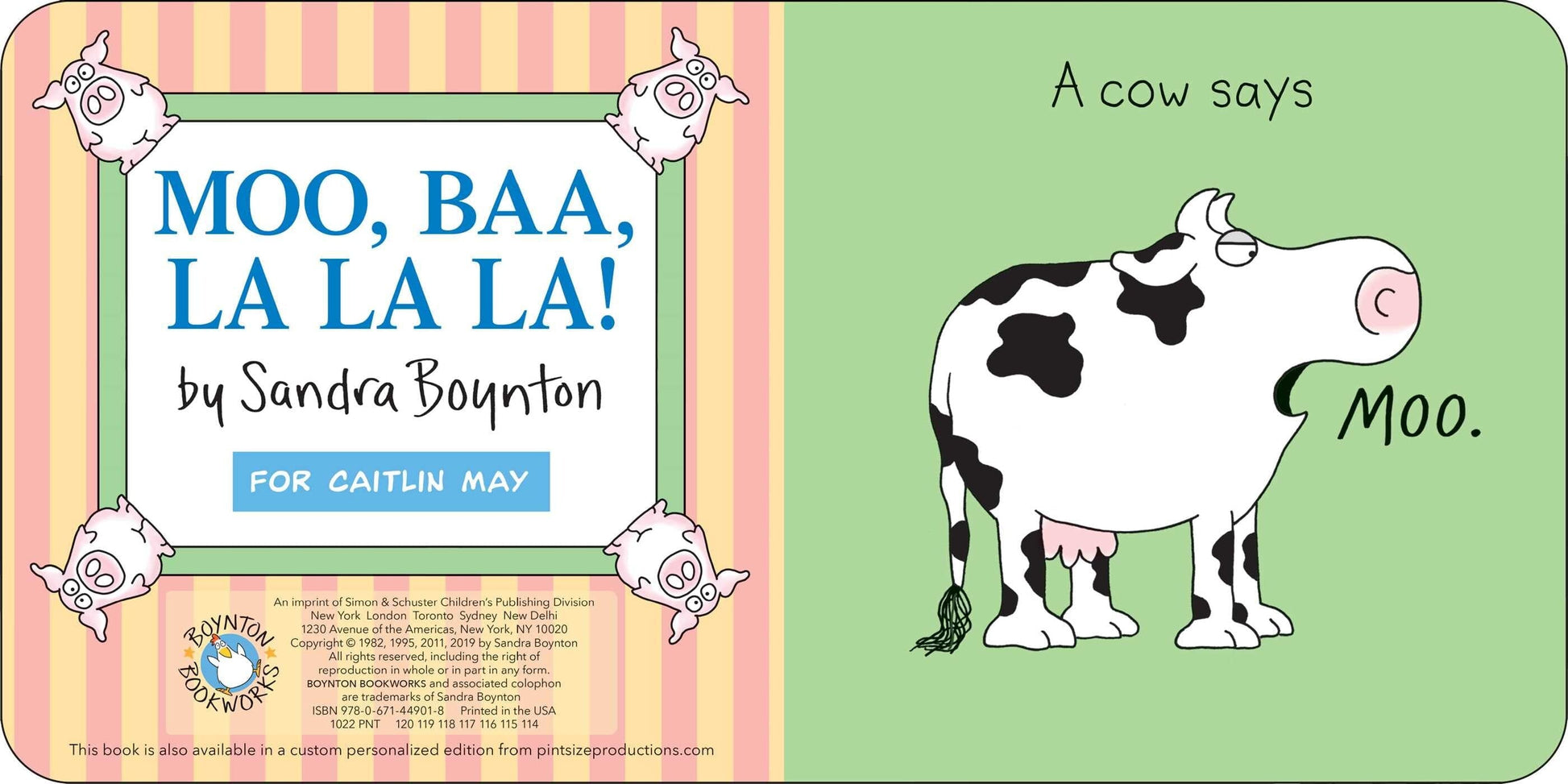 Moo, Baa, La La La! - Board Book Sandra Boynton Books Lil Tulips