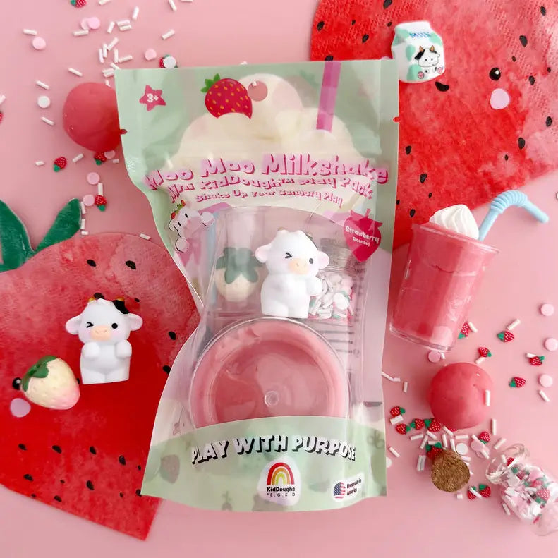 Moo Moo Milkshake Mini Kiddough Play Pack - 2oz Earth Grown KidDoughs Lil Tulips