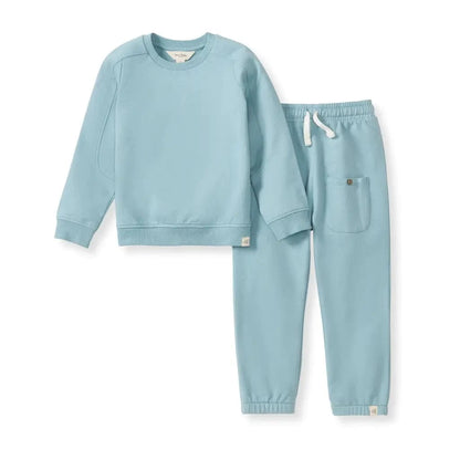 Mountain Blue Seamed Infant Sweatshirt Set Burt's Bees Baby Lil Tulips