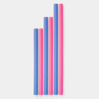 Multi-Length Reusable Silicone Straws - Berry/Cobalt (6pk) Silikids Silikids Lil Tulips