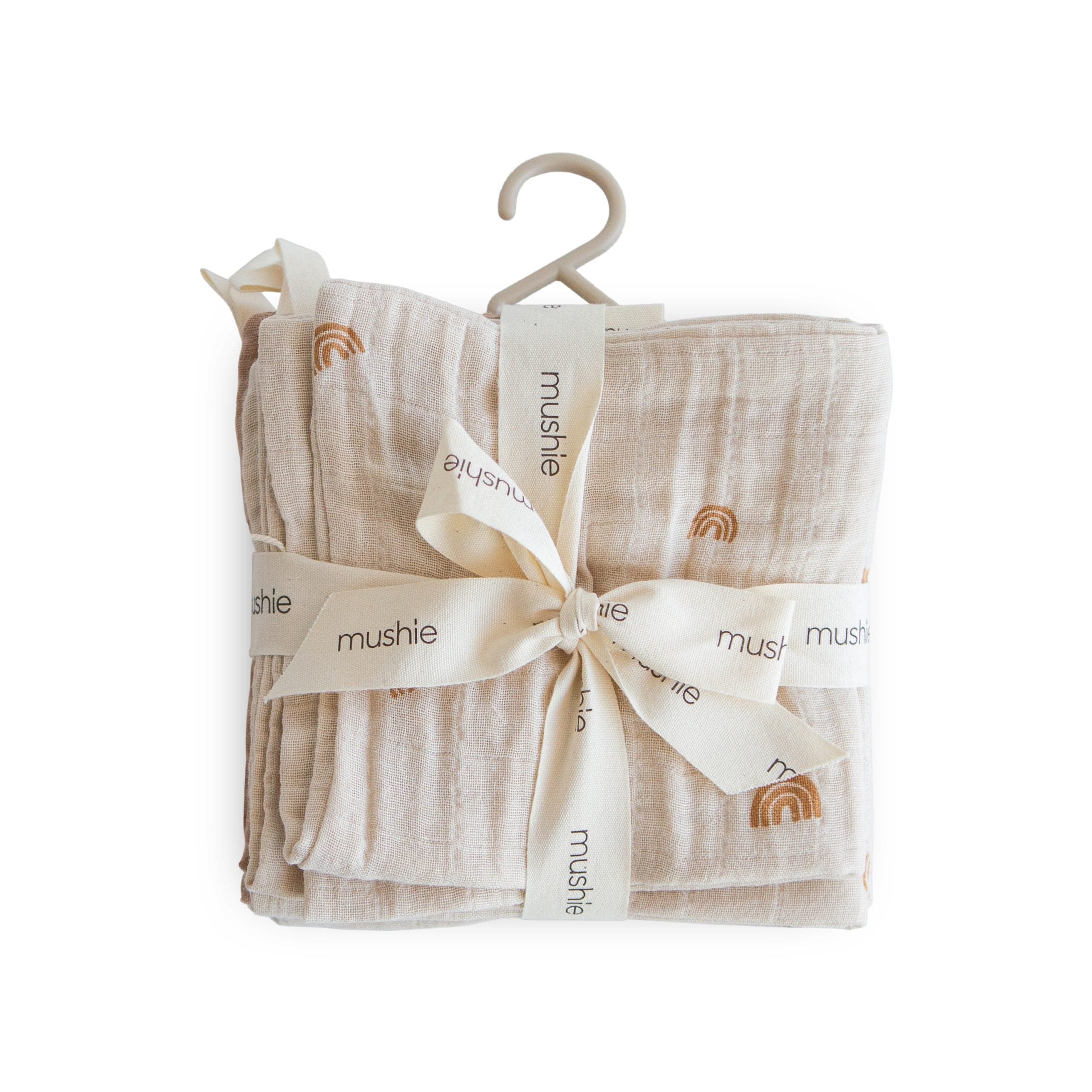 Muslin Cotton Washcloth 5-Pack (Rainbows) Mushie Lil Tulips