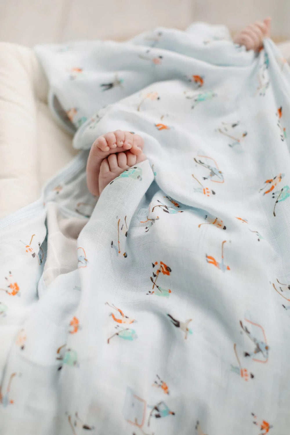Muslin Swaddle - Ice Hockey LouLou Lollipop Lil Tulips