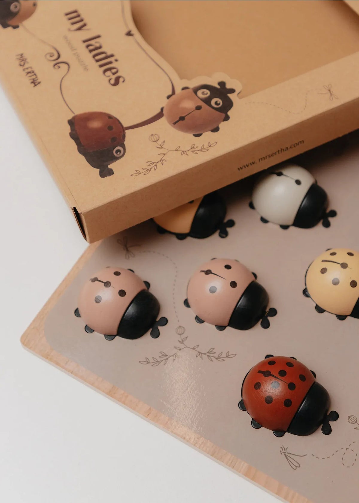 My Little Lady Bug Wooden Peg Puzzle Mrs. Ertha Lil Tulips