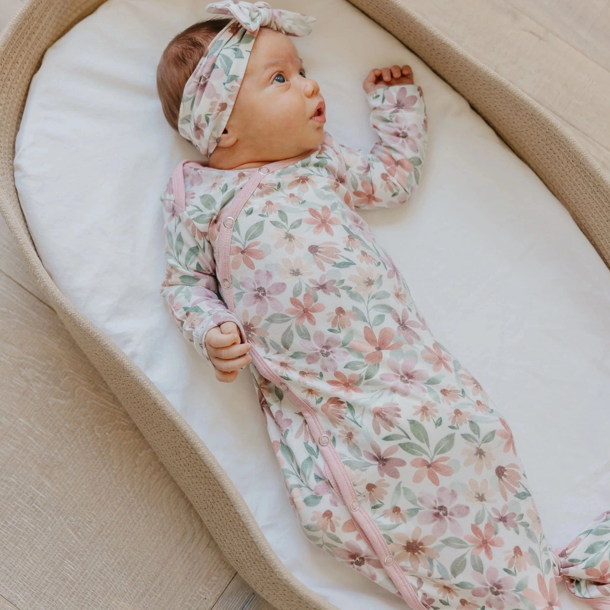 Natalie Newborn Knotted Gown Copper Pearl Lil Tulips