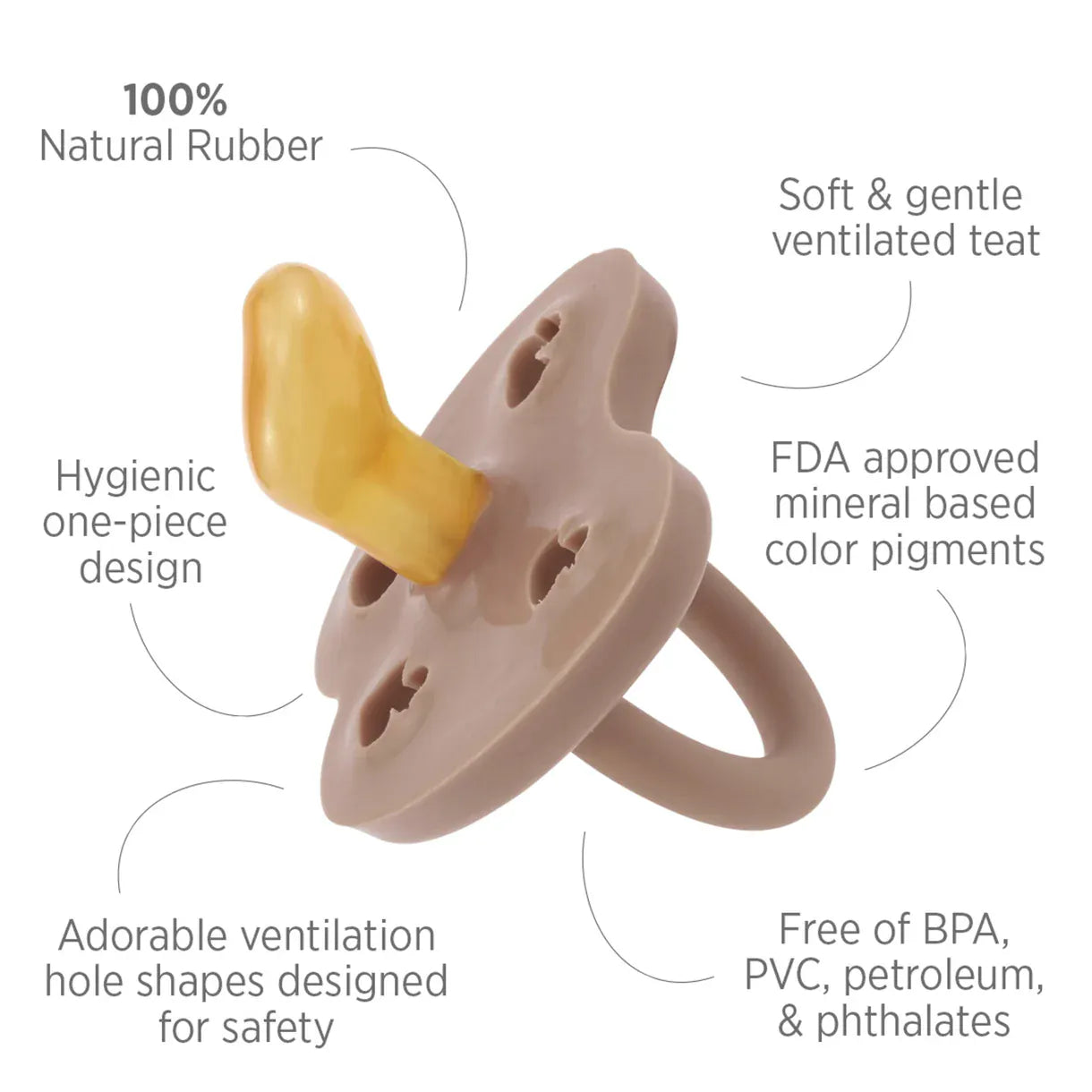 Natural Pacifier 3-36 Months Two-Pack - Orthodontic Hevea Lil Tulips