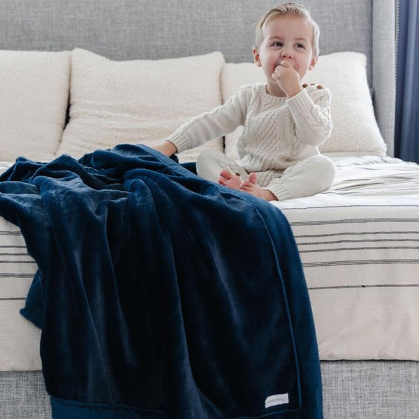 Navy Lush Blanket Saranoni Lil Tulips