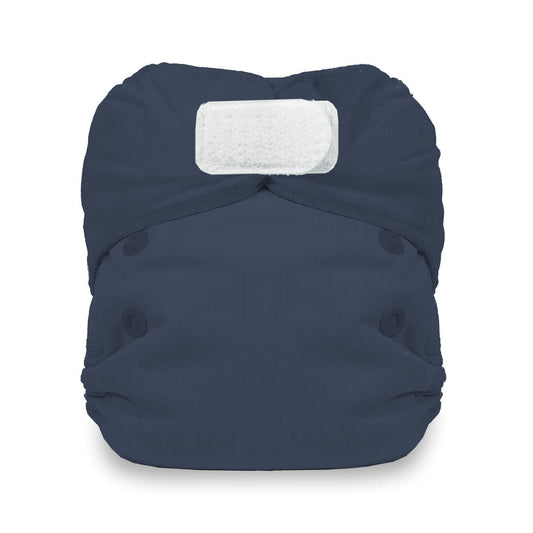 Navy Natural Newborn All In One Hook & Loop Thirsties Lil Tulips