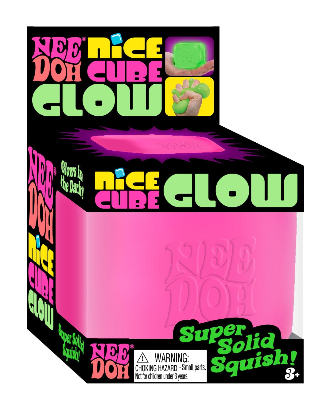 NeeDoh Nice Cube Glow Pink Schylling Inc. Lil Tulips