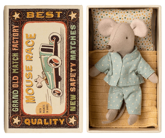 NEW Little Brother Mouse in Matchbox Maileg Lil Tulips