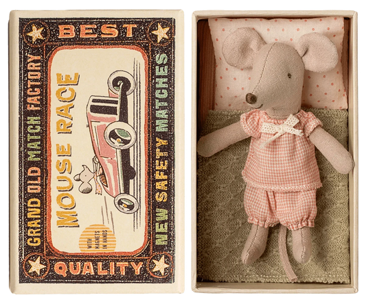 NEW Little Sister Mouse in Matchbox Maileg Lil Tulips