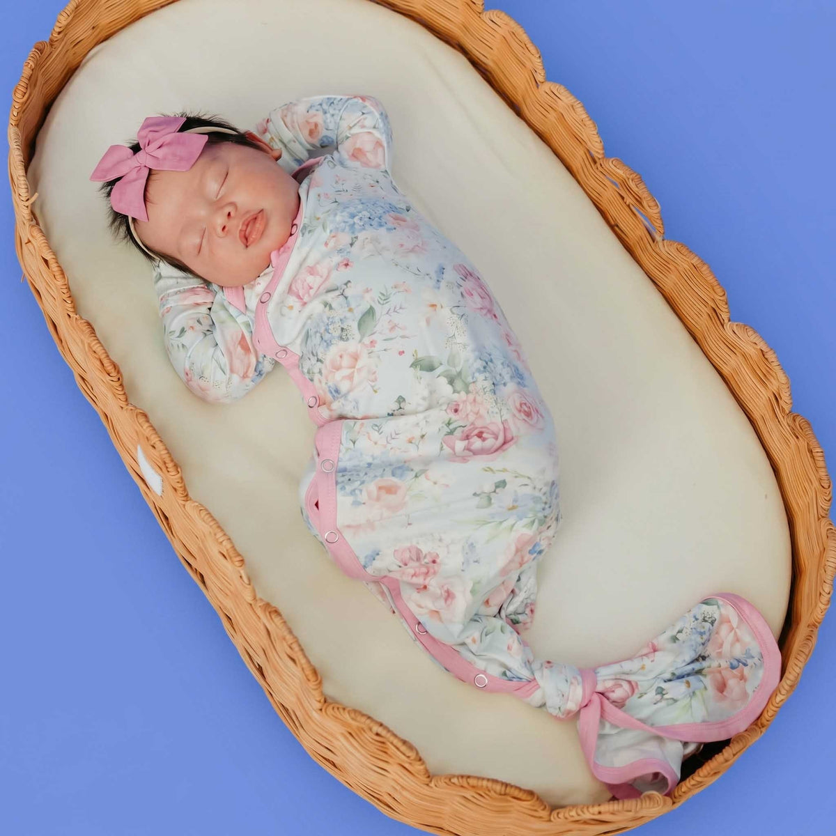 Newborn Knotted Gown - Genevieve Copper Pearl Lil Tulips