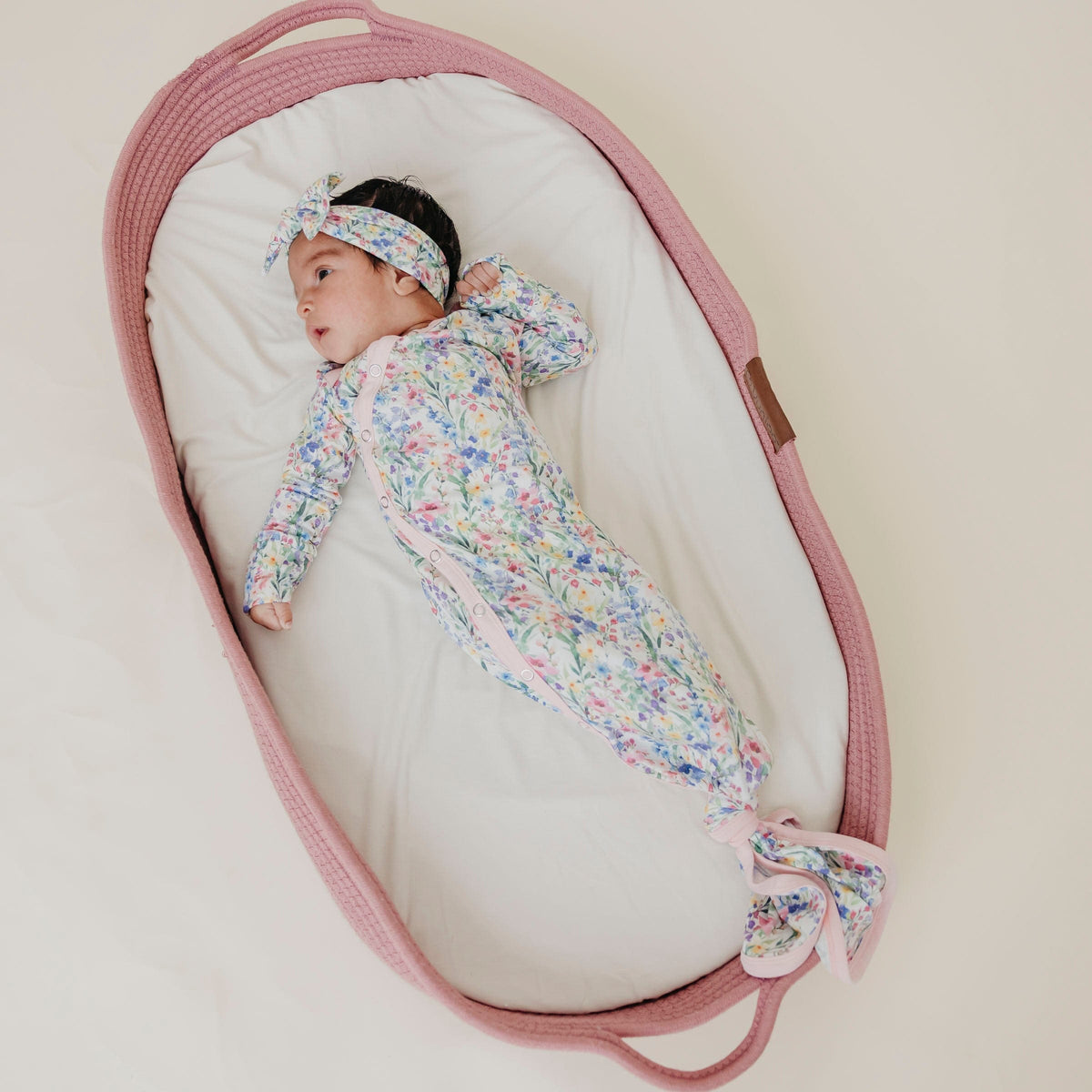 Newborn Knotted Gown - Josie Copper Pearl Lil Tulips