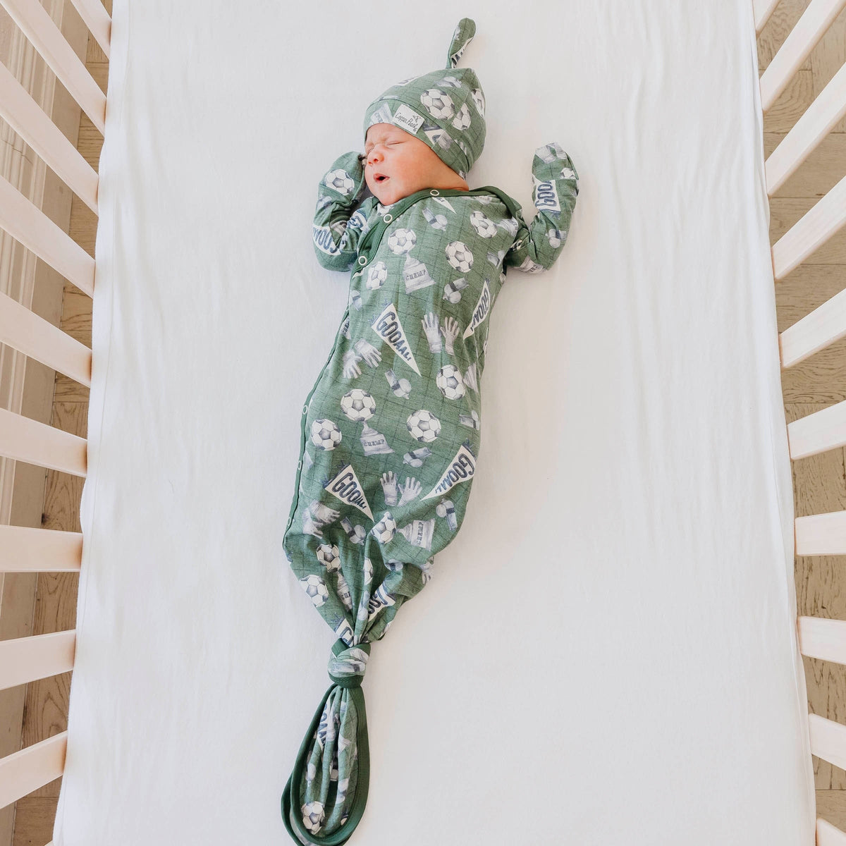 Newborn Knotted Gown - Kick Off Copper Pearl Lil Tulips