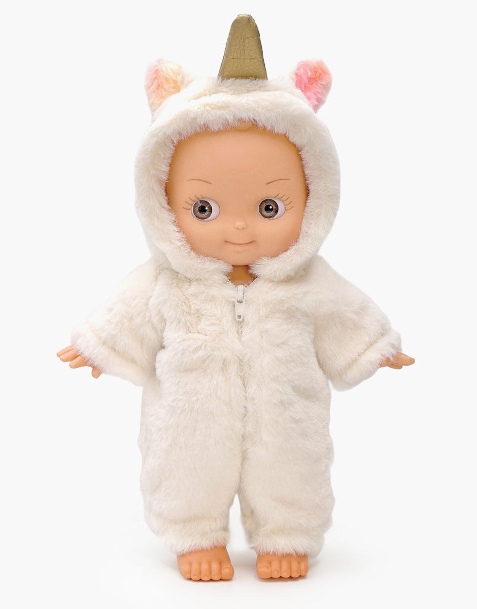 Ninon Mini Panchas Doll - White Unicorn Fantasia Outfit - 27 cm Minikane Lil Tulips