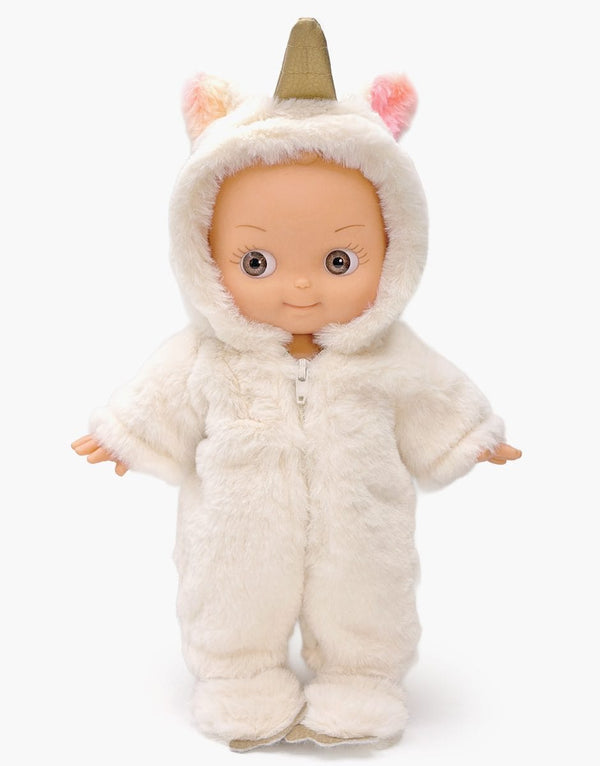 Ninon Mini Panchas Doll - White Unicorn Fantasia Outfit - 27 cm Minikane Lil Tulips