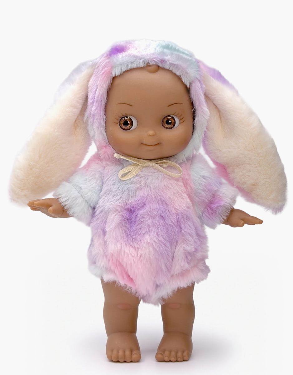 Noah Mini Panchas Doll - Rainbow Lilac Bunny Fantasia Outfit - 27 cm Minikane Lil Tulips