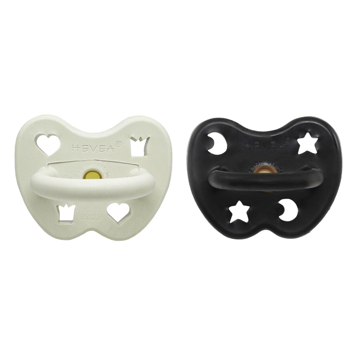 Noir X Linen Round Pacifiers – 3–36 Months (2-Pack) Hevea Lil Tulips