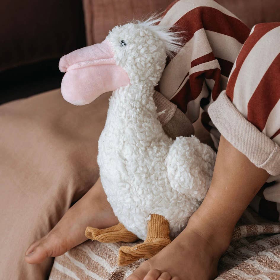 Nora Pelican Plush Toy and the little dog laughed Lil Tulips