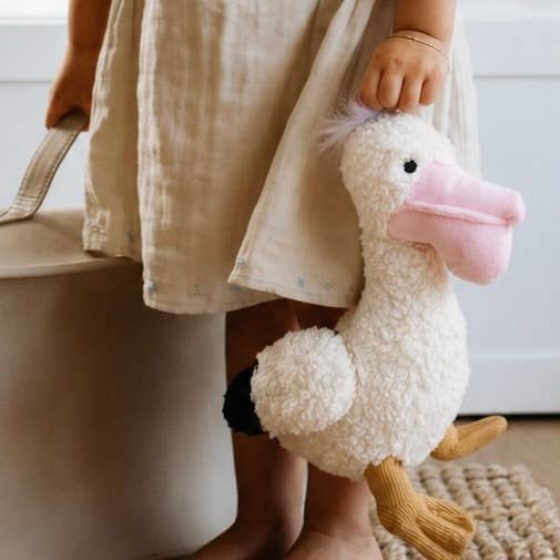 Nora Pelican Plush Toy and the little dog laughed Lil Tulips