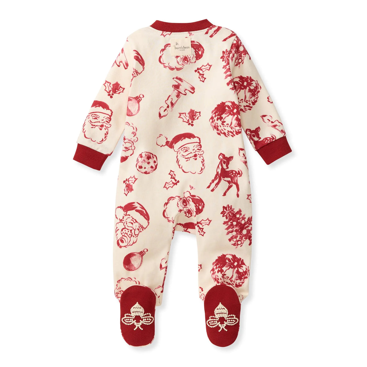 Nostalgic Christmas Organic Cotton Sleep & Play Footed Burt's Bees Baby Lil Tulips