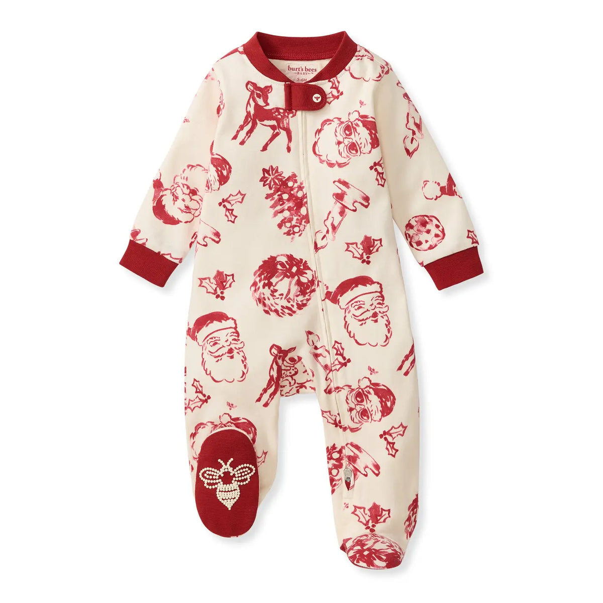 Nostalgic Christmas Organic Cotton Sleep & Play Footed Burt's Bees Baby Lil Tulips