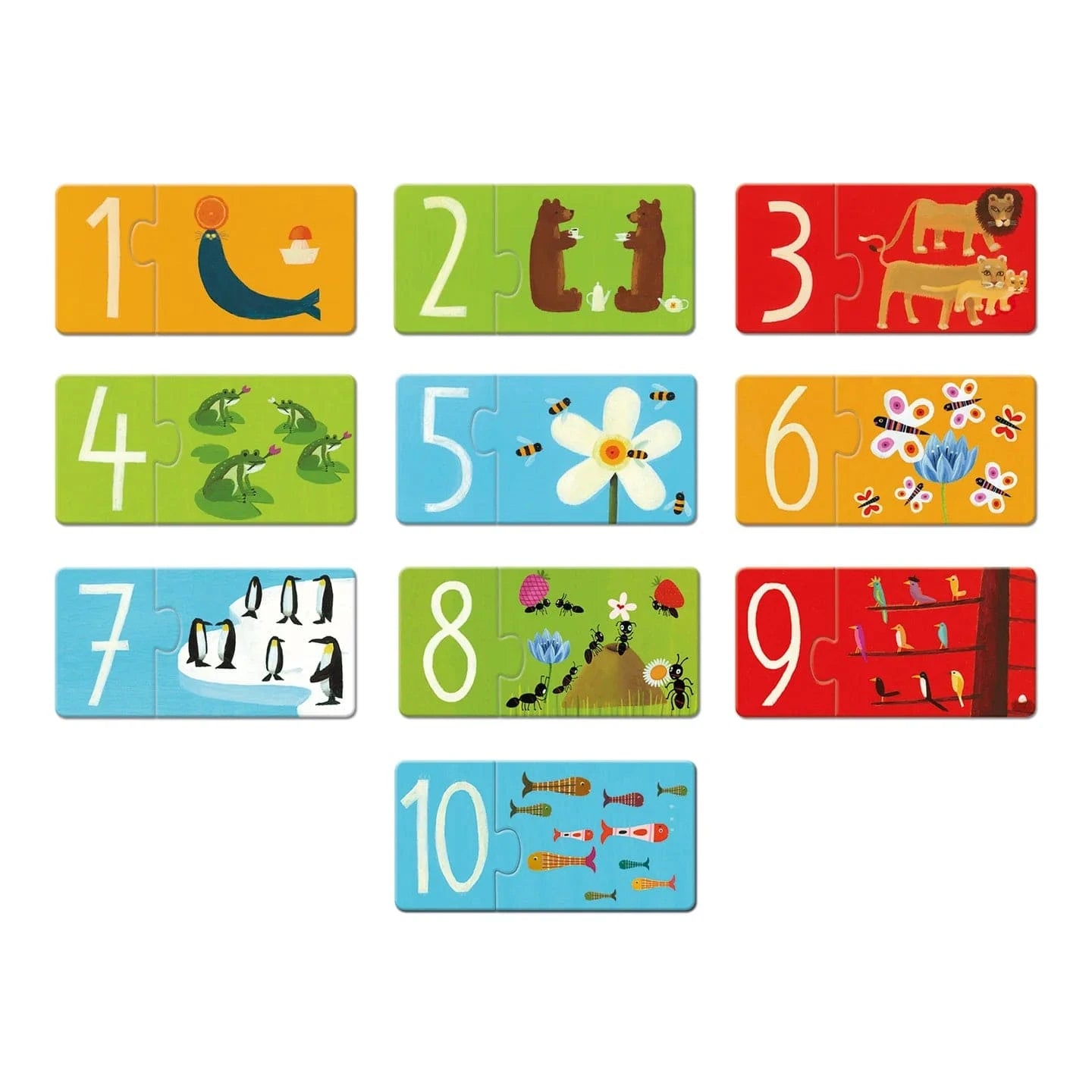 Numbers Puzzle Duo Matching Activity Djeco Lil Tulips