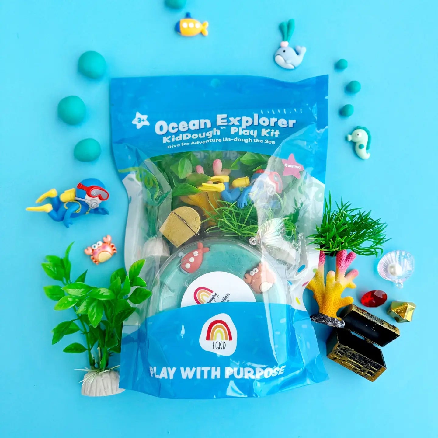 Ocean Explorer Kiddough Play Kit Earth Grown KidDoughs Lil Tulips