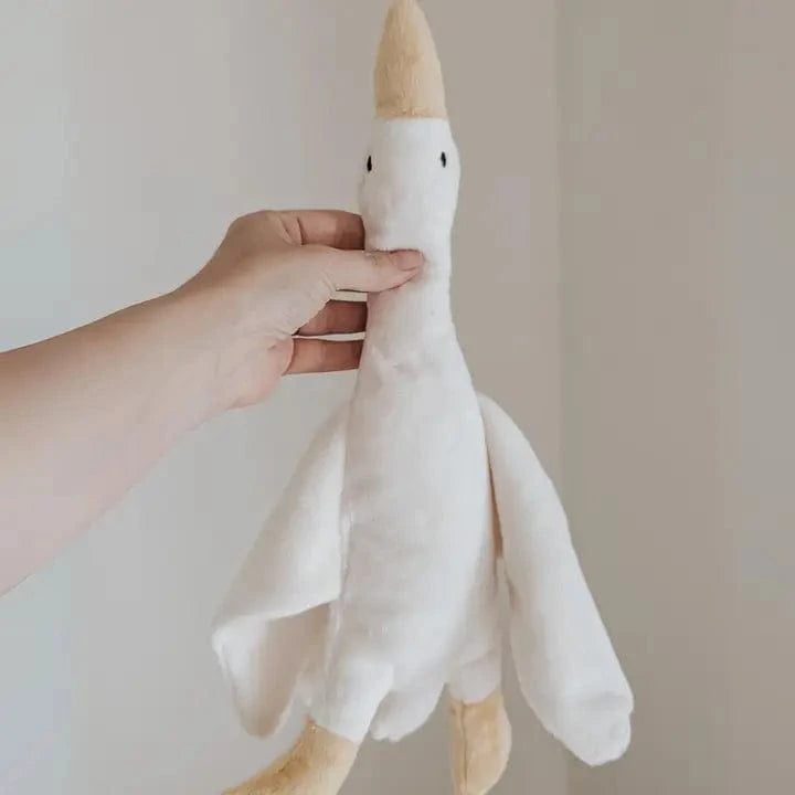 Odile Goose Security Blanket - White Veille Sur Toi Lil Tulips