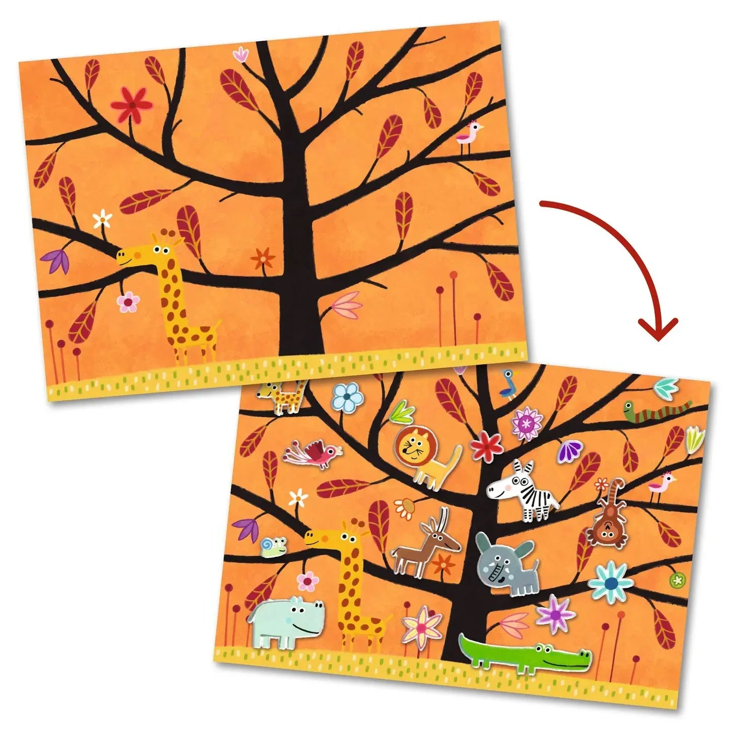Off-Ground Tag Repositionable Stickers Djeco Lil Tulips