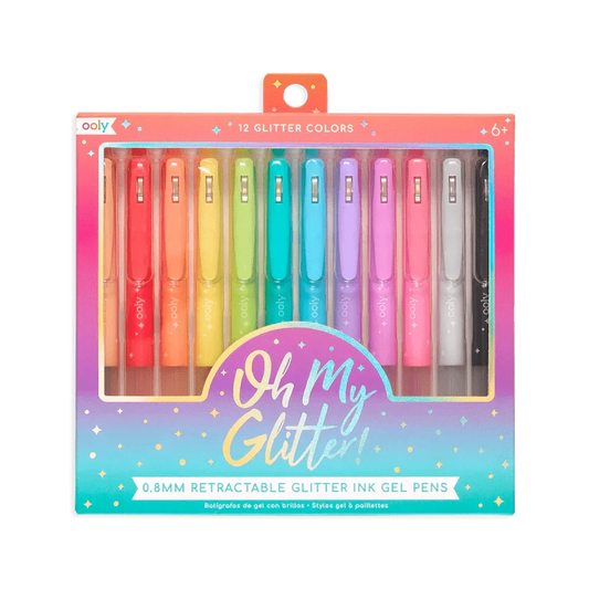 Oh My Glitter! Retractable Glitter Gel Pens - Set of 12 OOLY Lil Tulips
