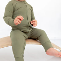 Olive Small Ribbed Zip Romper - RELEASING Oct. 25th Brave Little Ones Lil Tulips