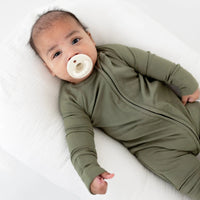 Olive Small Ribbed Zip Romper - RELEASING Oct. 25th Brave Little Ones Lil Tulips