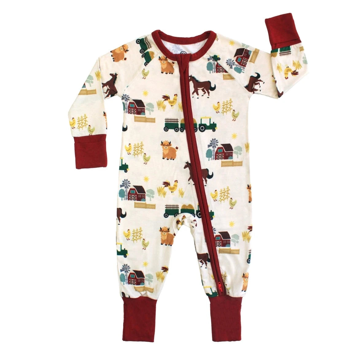 On the Farm Bamboo Convertible Baby Pajama Emerson and Friends Lil Tulips