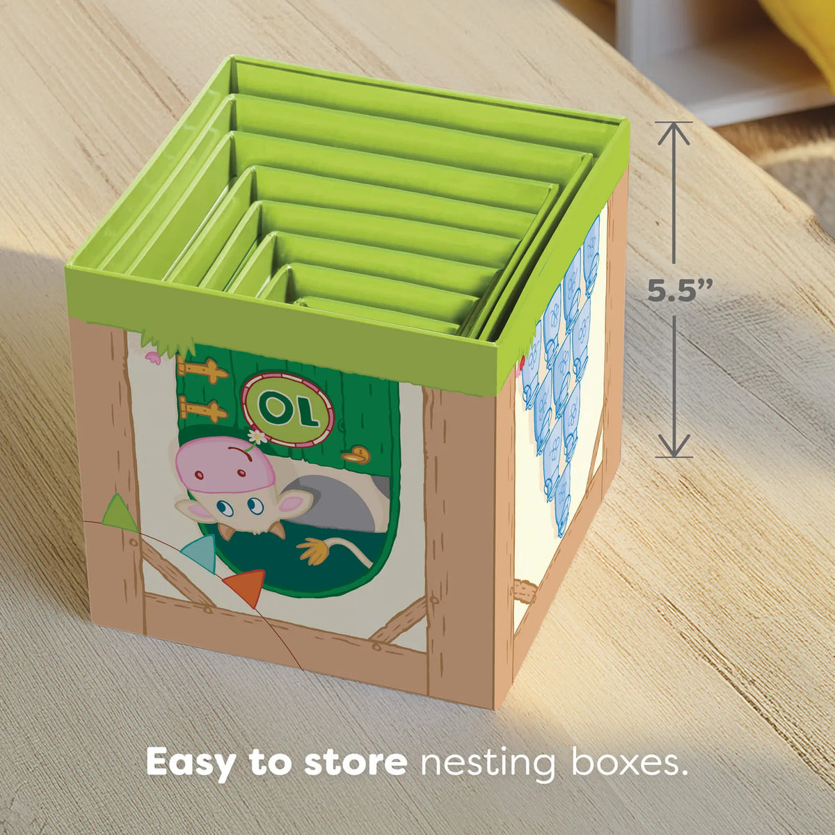 On the Farm Cardboard Stacking & Nesting Cubes haba Lil Tulips