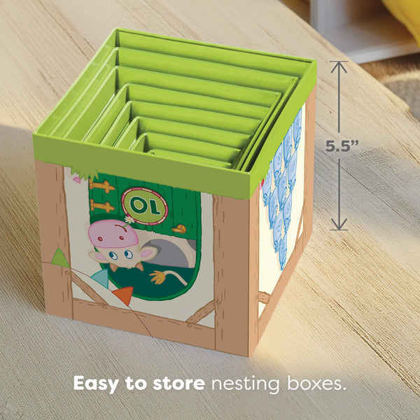 On the Farm Cardboard Stacking & Nesting Cubes haba Lil Tulips
