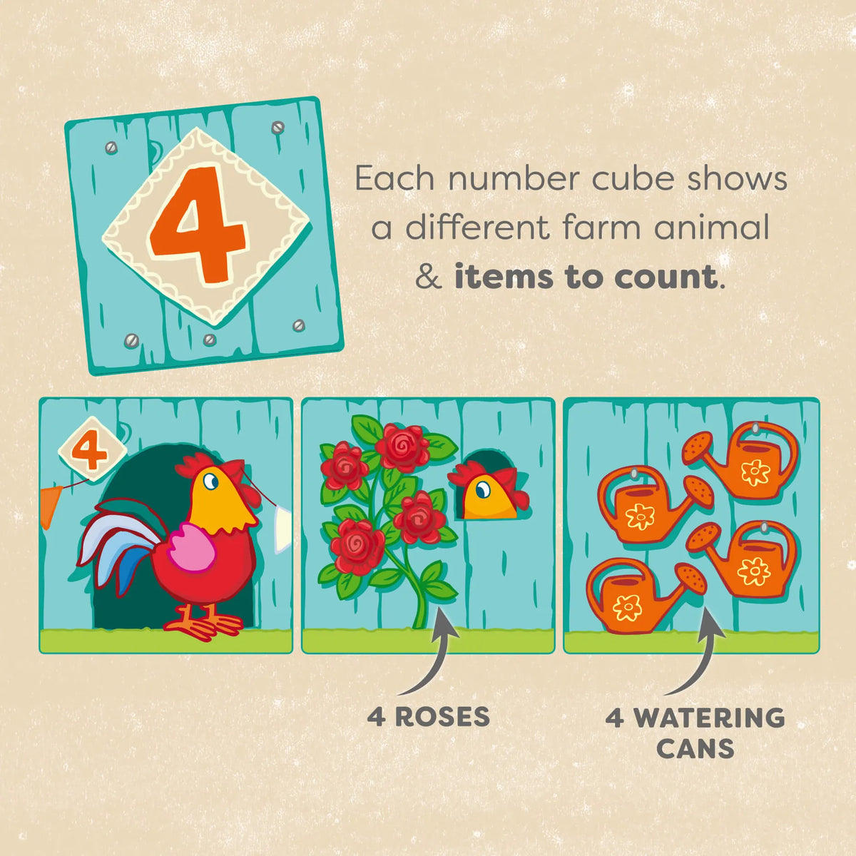 On the Farm Cardboard Stacking & Nesting Cubes haba Lil Tulips