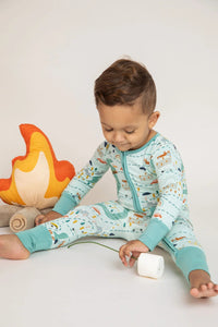 On the Road Again Footless Zip Romper Bird & Bean Baby & Toddler Clothing Lil Tulips