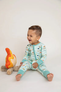 On the Road Again Footless Zip Romper Bird & Bean Baby & Toddler Clothing Lil Tulips