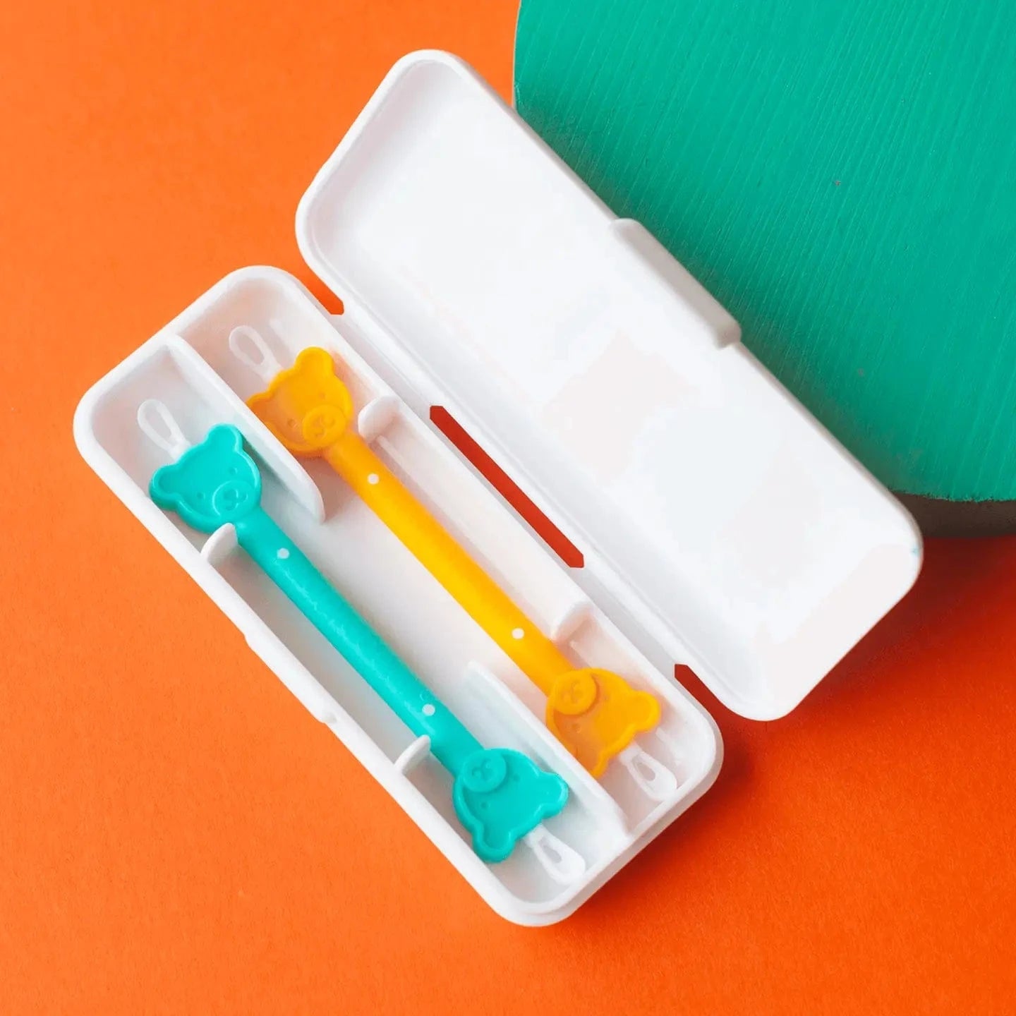oogiebear - Baby Booger and Ear Wax Picker - Orange and Seafoam (2-pack) oogiebear Lil Tulips
